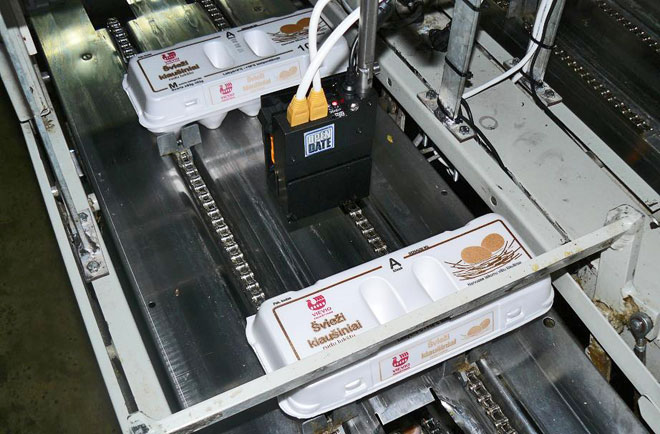 Industrial Inkjet on Egg Carton Machine
